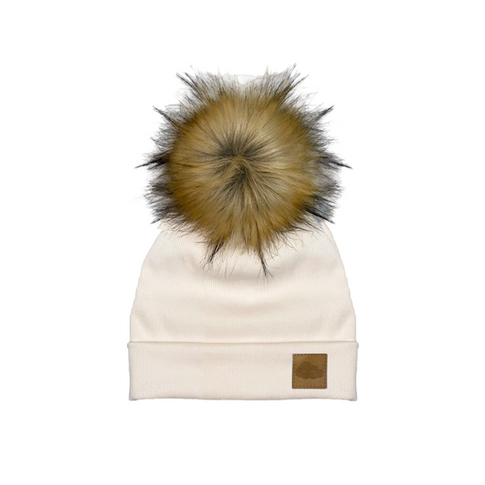 Bonnet Maille côtelée Écru