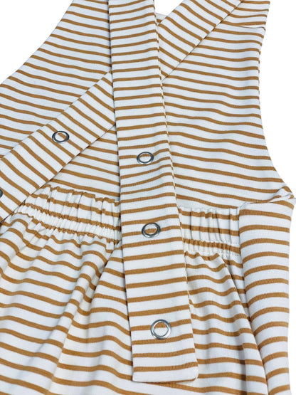 Salopette évolutive Marinière caramel